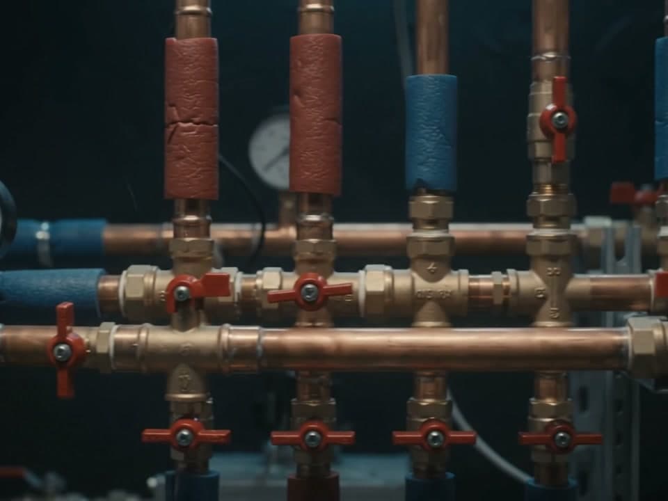 موزّع تدفئة مع أنابيب